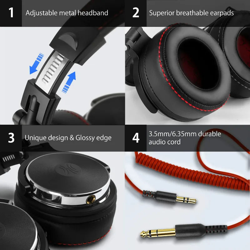 Oneodio Wired Headphones Professional Studio Pro 10/30/50 DJ Headphones With Microphone Over Ear HiFi Hi-Res Monitor Headset - TechSmartX