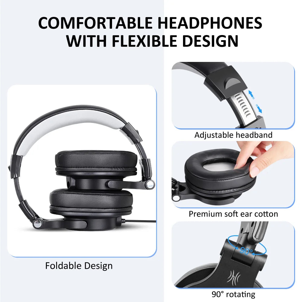 Oneodio Wired Gaming Headset Gamer 3.5mm Over-Ear Gaming Headphones With Detachable Microphone For PC Computer PS4 Xbox - TechSmartX