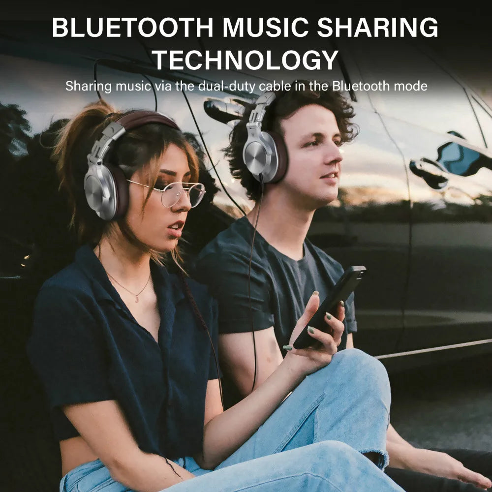Oneodio A70 Fusion Wired + Wireless Bluetooth 5.2 Headphones For Phone With Mic Over Ear Studio DJ Headphone Recording Headset - TechSmartX