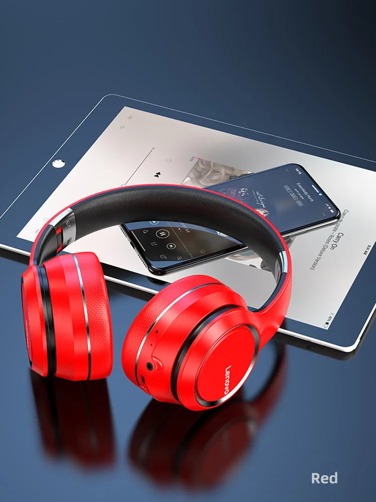 Lenovo HD200 Bluetooth Earphones Over-ear Foldable Computer Wireless Headphones Noise Cancellation HIFI Stereo Gaming Headset - TechSmartX