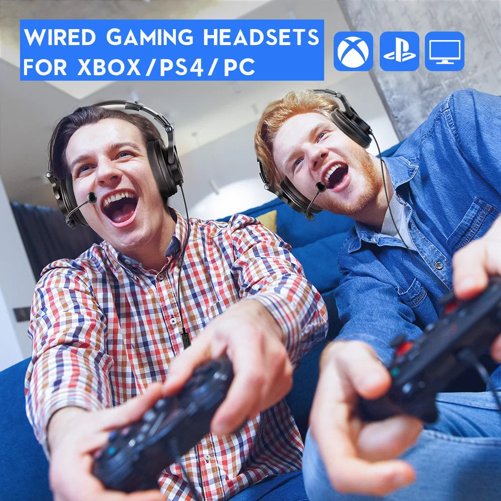 Oneodio Wired Gaming Headset Gamer 3.5mm Over-Ear Gaming Headphones With Detachable Microphone For PC Computer PS4 Xbox - TechSmartX