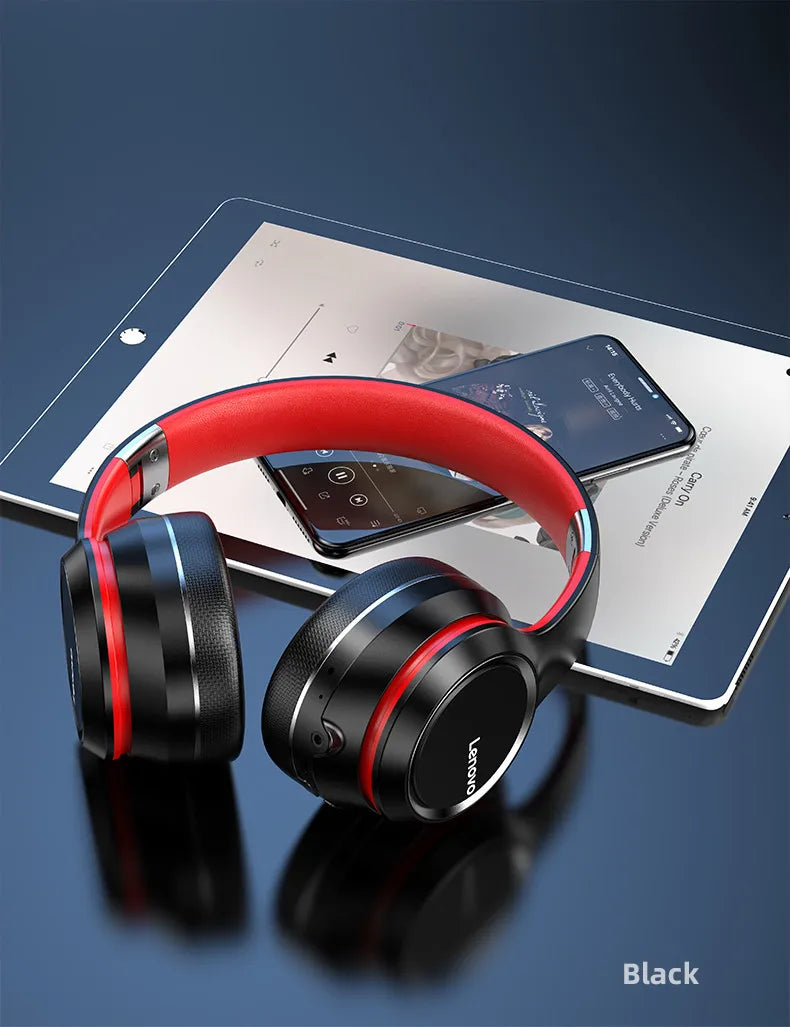Lenovo HD200 Bluetooth Earphones Over-ear Foldable Computer Wireless Headphones Noise Cancellation HIFI Stereo Gaming Headset - TechSmartX