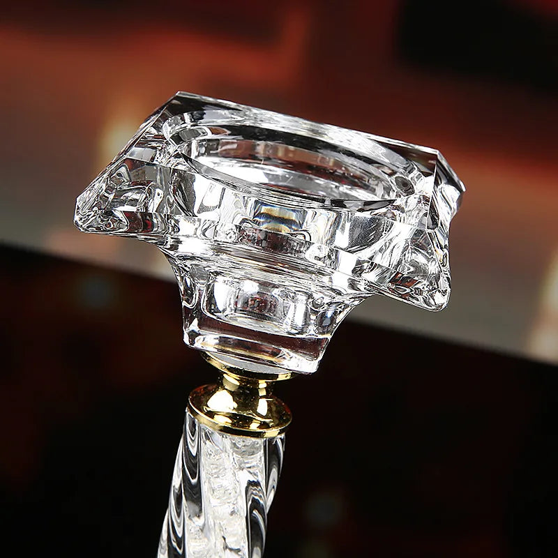 European Style Crystal Candle Holders, Romantic Candlestick, Feng Shui Bowl Ornament for Wedding, Home Bar Party, Table Decor - TechSmartX