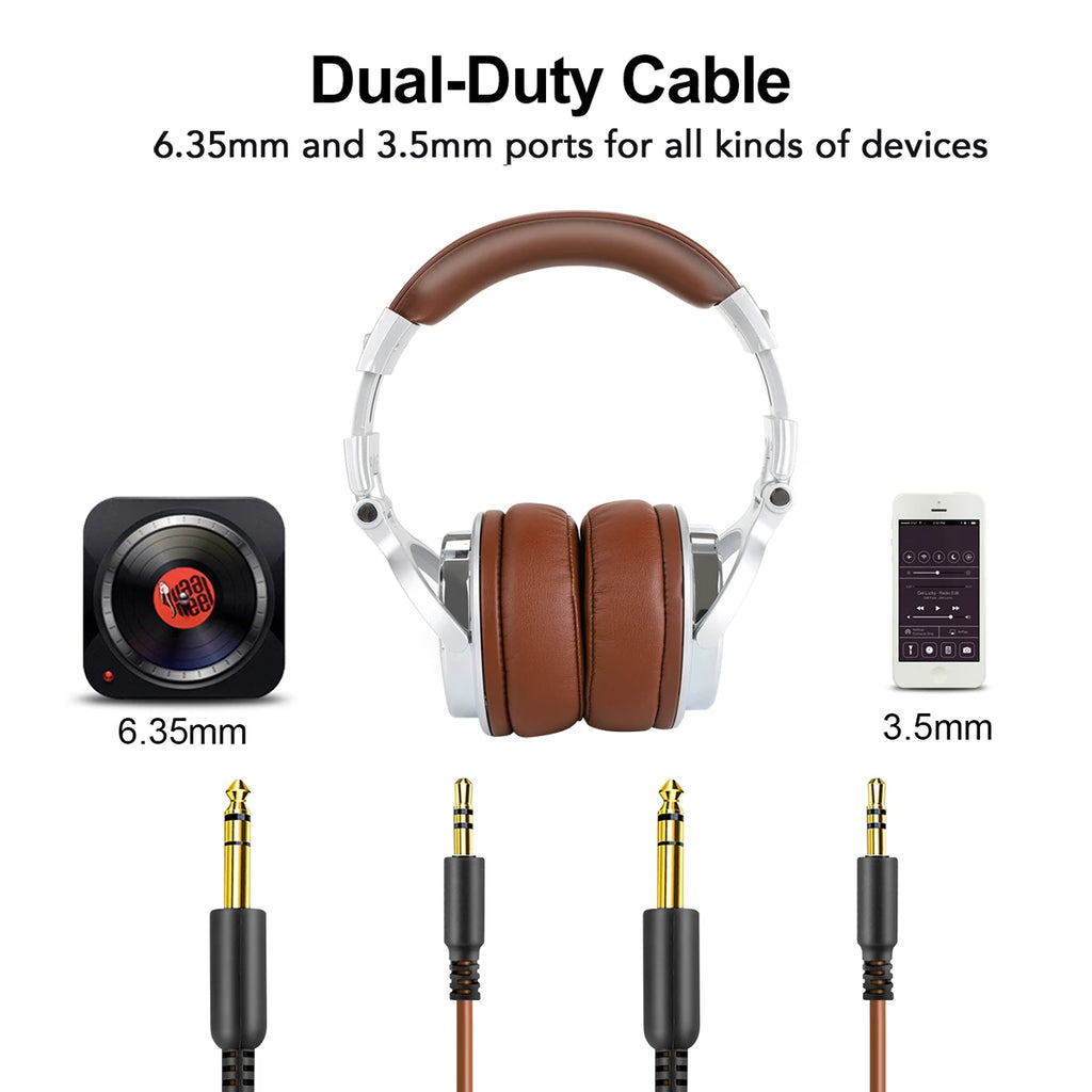 Oneodio Pro 30 Professional Studio DJ Headphones With Microphone Over Ear Wired Earphones HiFi Monitors Foldable Gaming Headset - TechSmartX