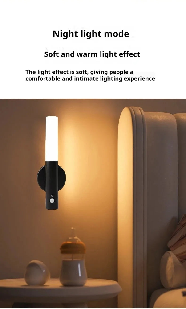 Motion sensing night light, magnetic wall light, USB charging LED light, suitable for corridors and stairs, Christmas gift - TechSmartX