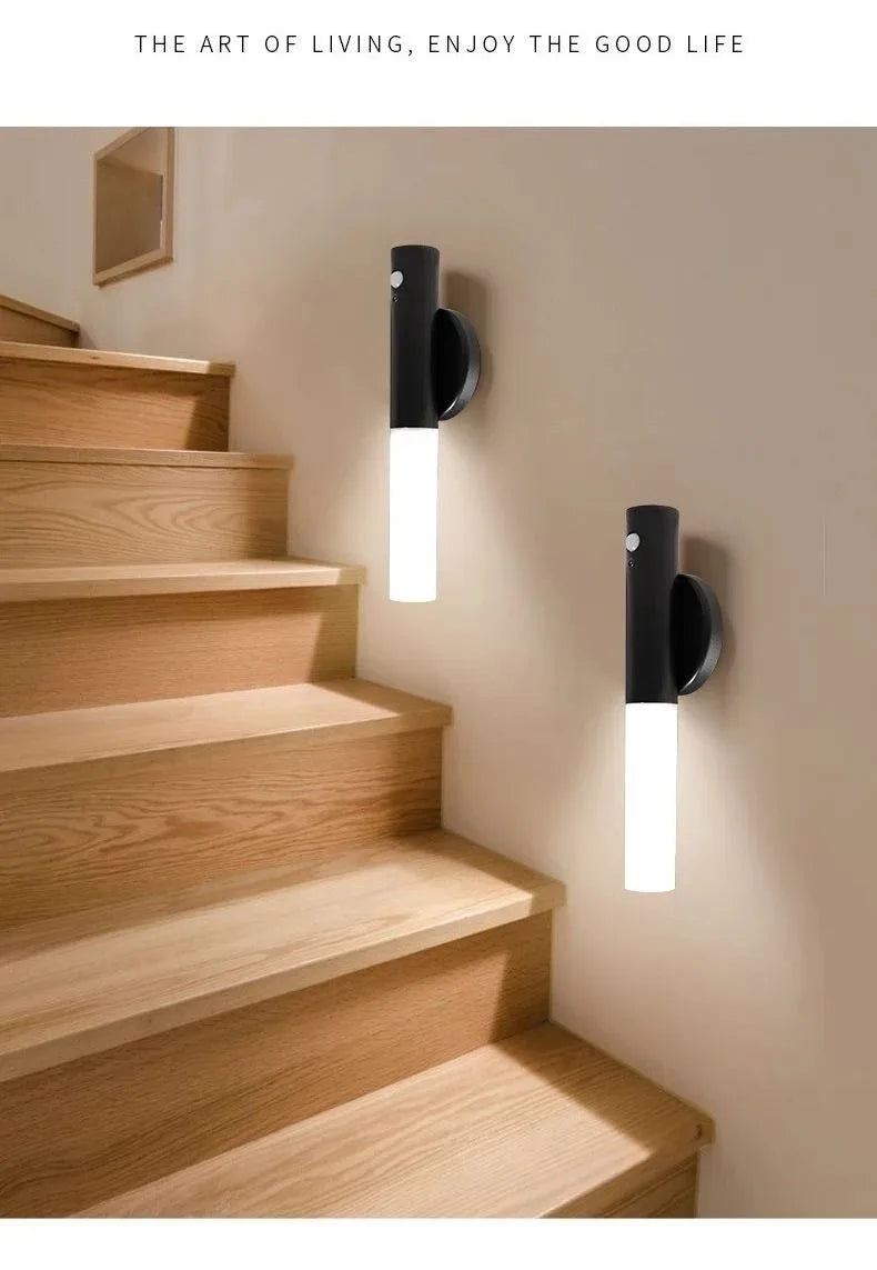 Motion sensing night light, magnetic wall light, USB charging LED light, suitable for corridors and stairs, Christmas gift - TechSmartX