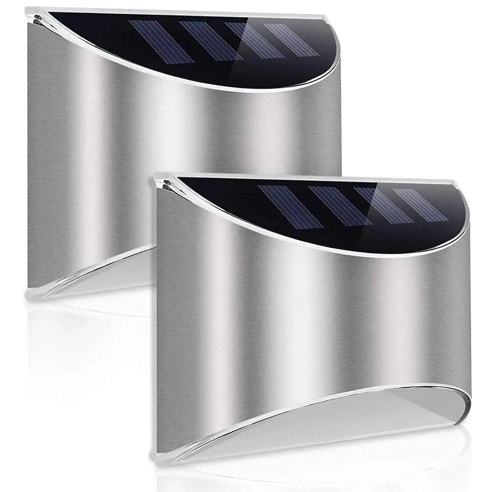 Outdoor Solar Powered LED Wall Light, Sconce Solar 4 LEDs Wall Lamp for Garden, Stair, Step, Patio,Yard Lighting,IP65 Waterproof - TechSmartX