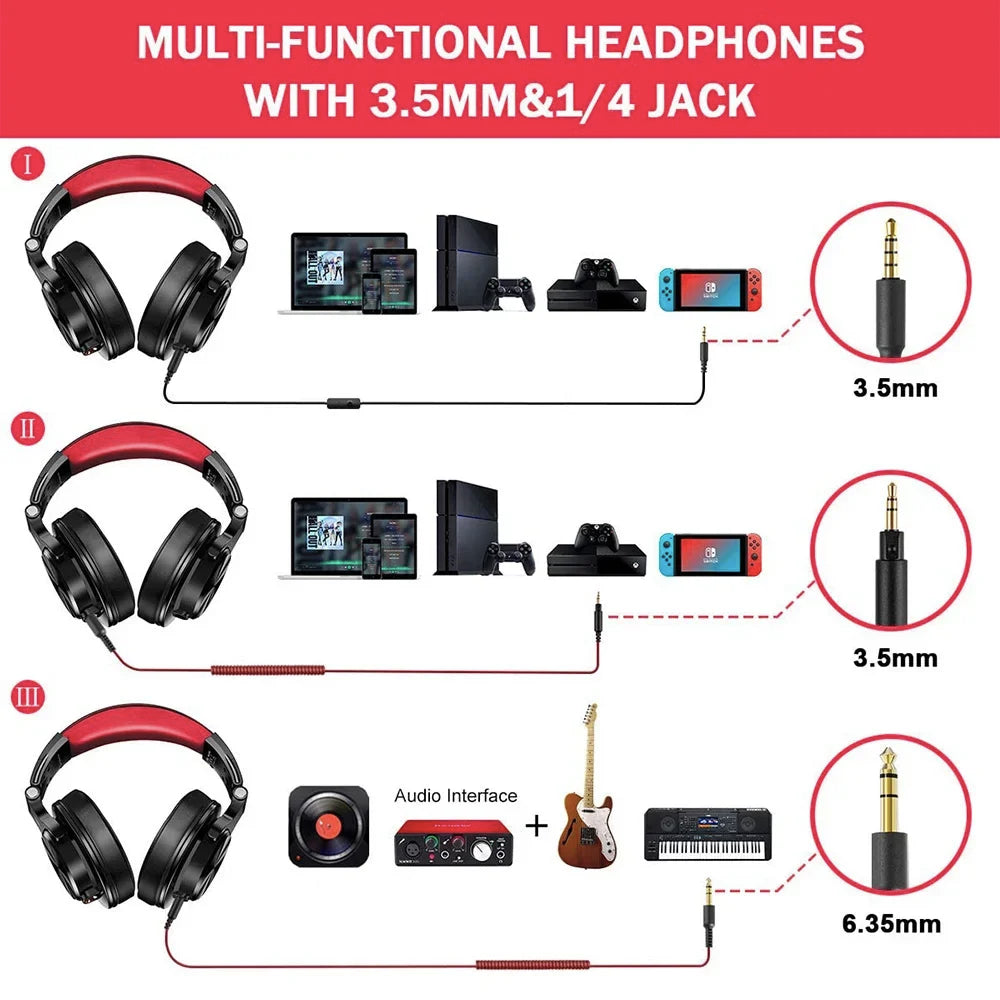 Oneodio A71 Wired Over Ear HiFi Headphones With Mic Studio DJ Headphone Professional Monitor Recording Mixing Headset For Gaming - TechSmartX