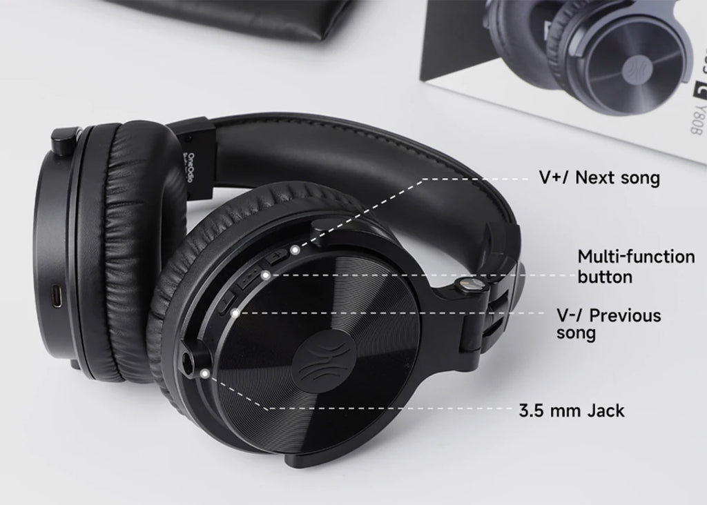 Oneodio Pro-C Bluetooth Wireless Headphones With Mic 110Hr Hi-Res Over Ear Bluetooth 5.2 Headset Earphone For Phone PC Sports - TechSmartX