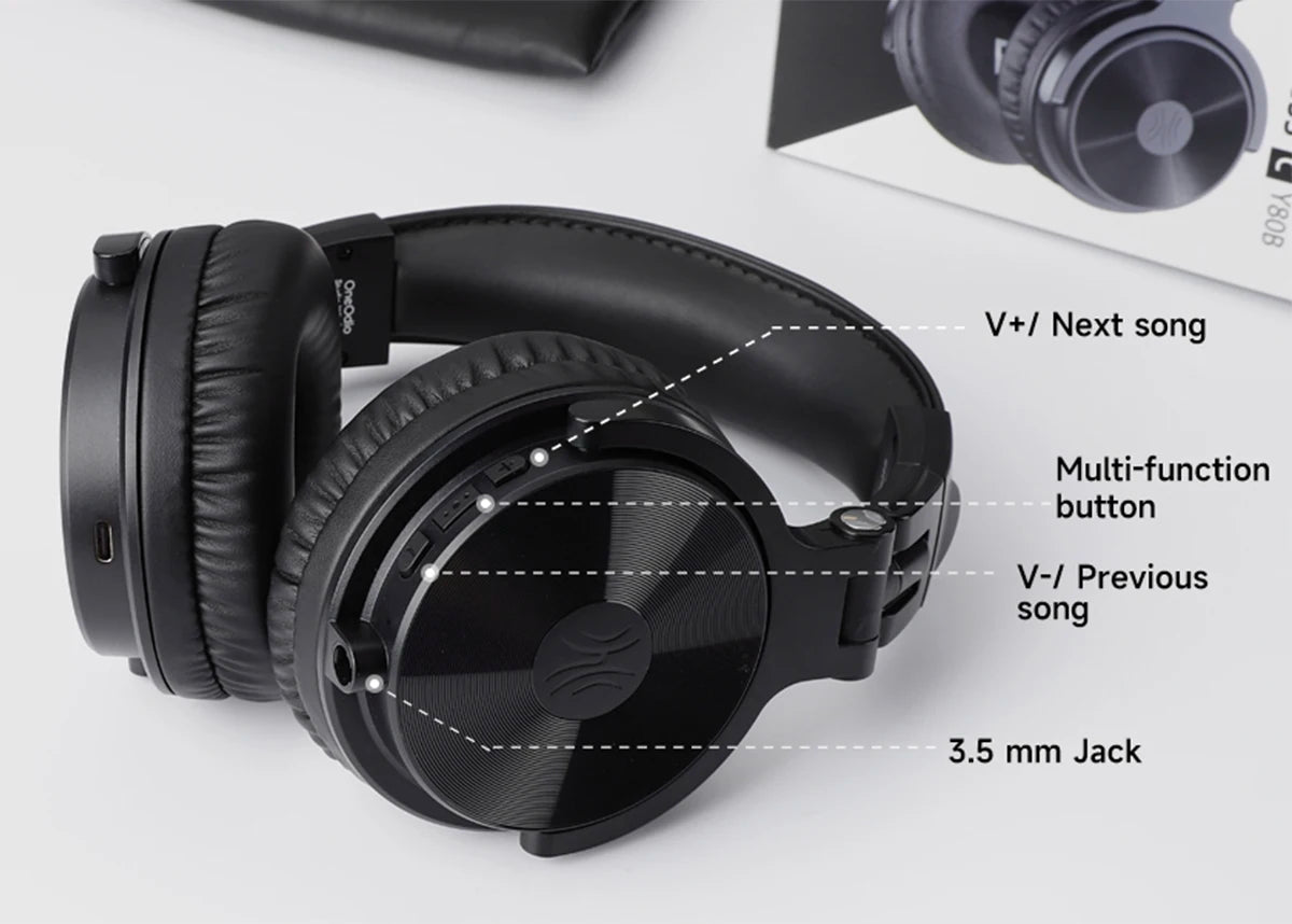 Oneodio Bluetooth Wireless Headphones With Microphone 110Hr Hi-Res Over Ear Bluetooth 5.2 Headset Earphone For Phone PC Sports - TechSmartX