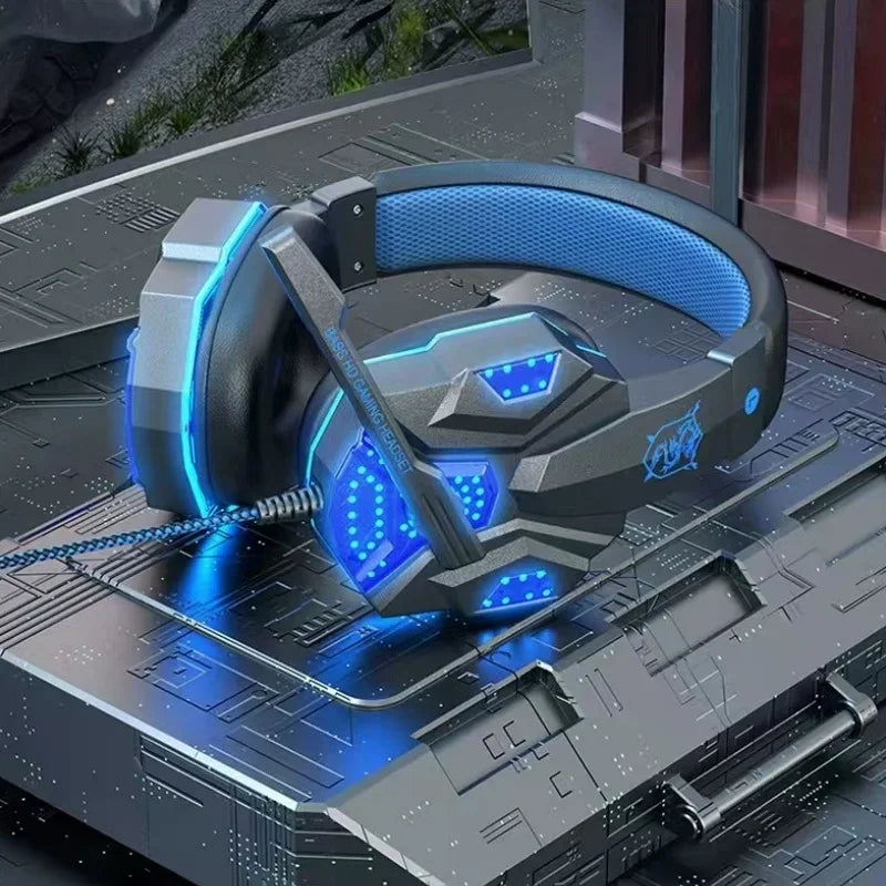 RGB Gaming Headset with Microphone Over-Ear Wired Headphones Drivers Lightweight for PC PS5 Xbox Switch - TechSmartX