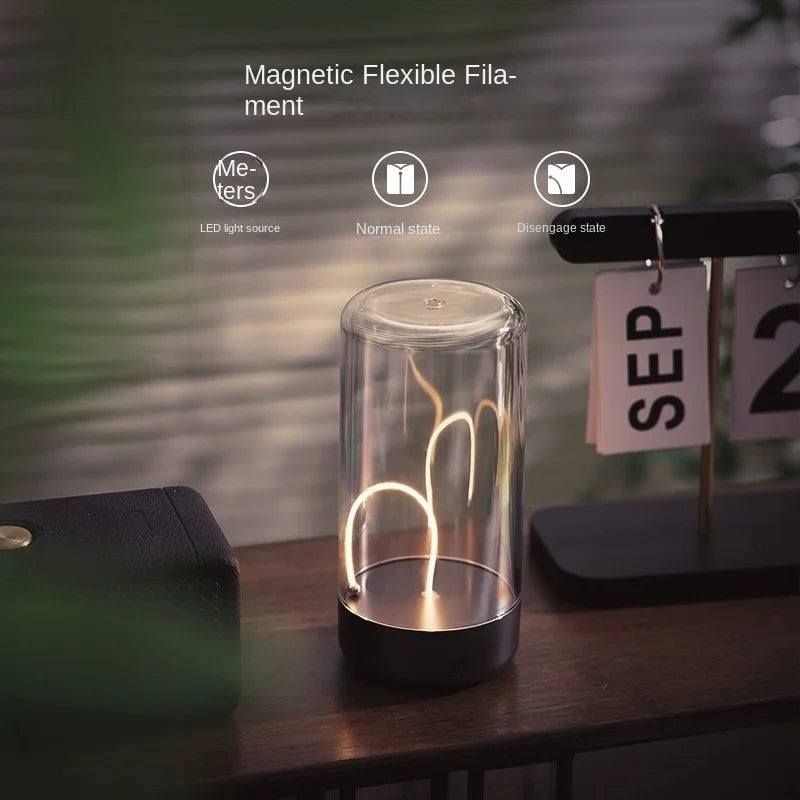 Portable quantum wire ambient magnetic light Type-C charging, eye protection function, bedroom, study, camping, Christmas gift - TechSmartX