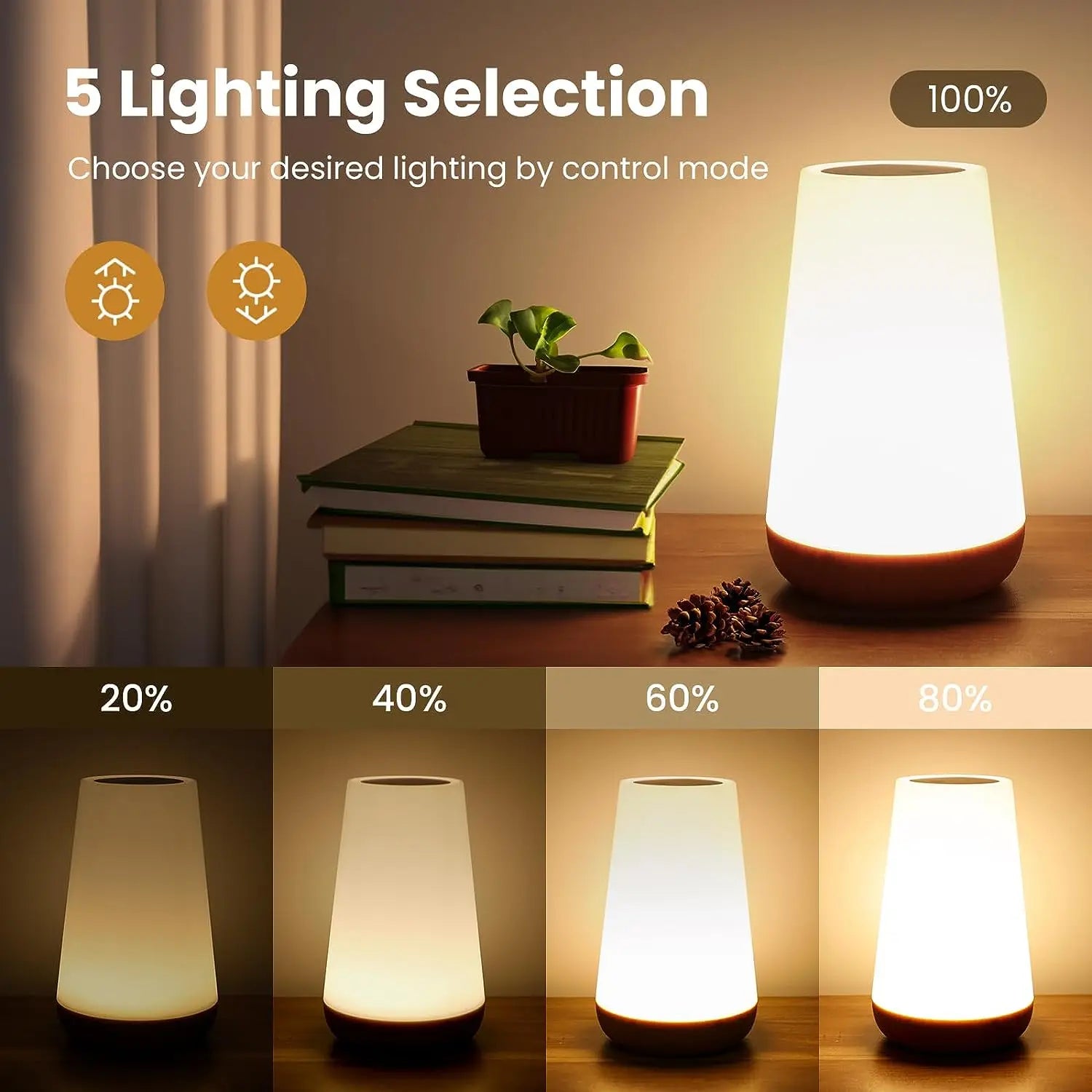 13 Color Changing Night Light Remote Control Touch USB Rechargeable RGB Night Lamp Dimmable Lamp Portable Table Bedside Lamp - TechSmartX