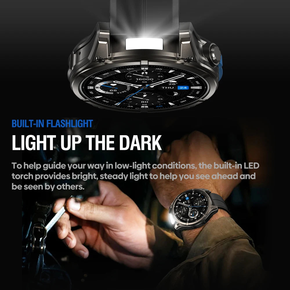 New Zeblaze VIBE 8 AMOLED Display Built-in Flashlight Smartwatch Sapphire Lens Make/Receive Calls HR/BP Monitoring Smart Watch - TechSmartX