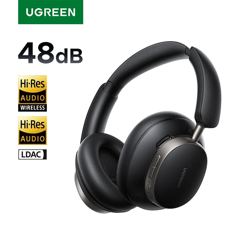 UGREEN Studio Pro 48dB ANC Wireless Headphones Over Ear Bluetooth Earphones Active Noise Cancellation Hi-Res LDAC 120h Playtime - TechSmartX