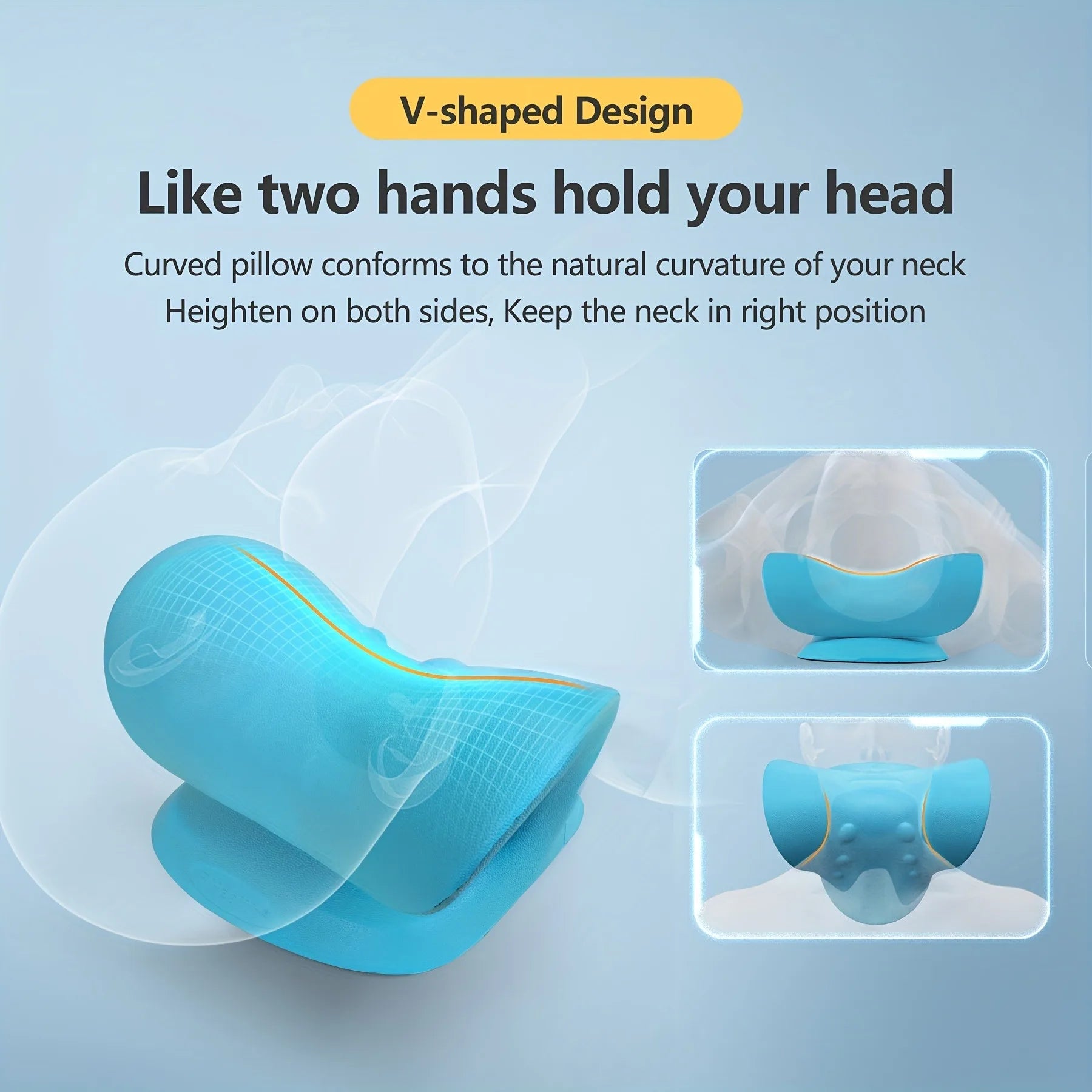 Eva Neck And Shoulder Relaxer, C-Shape Cervical Traction Device, Relax Spine Alignment, Chiropractic Pillow Stretcher Massager - TechSmartX