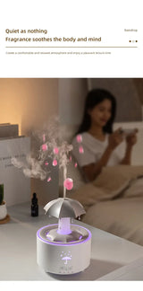 Rainbow Raindrop Aromatherapy Machine Rotating Water Drop Humidifier 7-Color Lamp Creative Umbrella Essential Oil Diffuser - TechSmartX