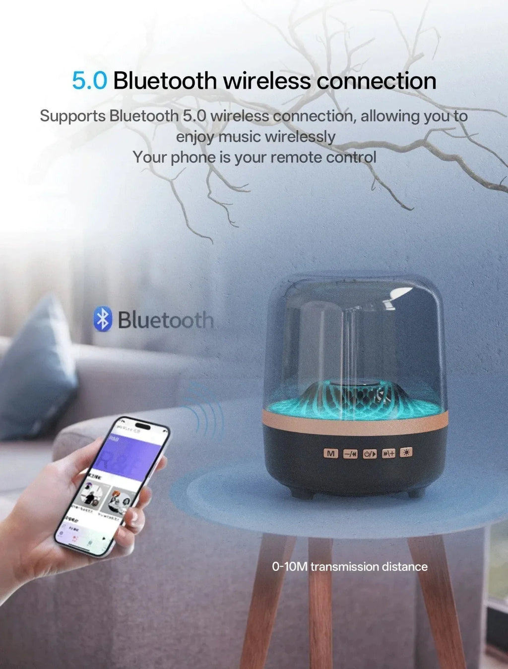 Portable Wireless Soundbar Bluetooth 5.3 Home Theater Speaker Subwoofer Hi-Fi Acoustic Breathing Lamp for Android IOS - TechSmartX