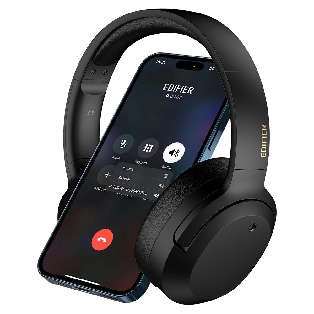 Edifier W820NB Plus Wireless Noise Cancelling Headphones 43dB ANC Hi-Res LDAC Codec 49hrs Playtime Over-Ear Bluetooth Headset - TechSmartX