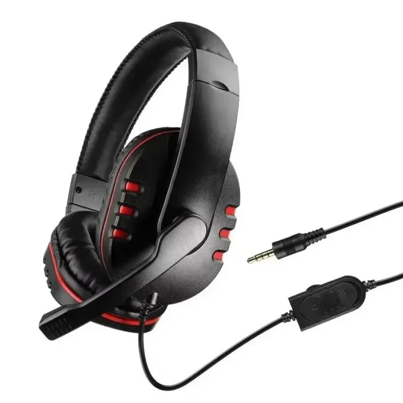 Wired Head Mounted Gaming Earphones Microphone Noise Reduction Earphones 3.5AUX for PC Android Laptop PS4 PS5 Nintendo Tablet - TechSmartX