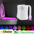 Motion Sensor Light Wireless LED Night Light RGB 8colors Lamp Toilet Bathroom Atmosphere Light Colorful Sensor LED Night Lights - TechSmartX