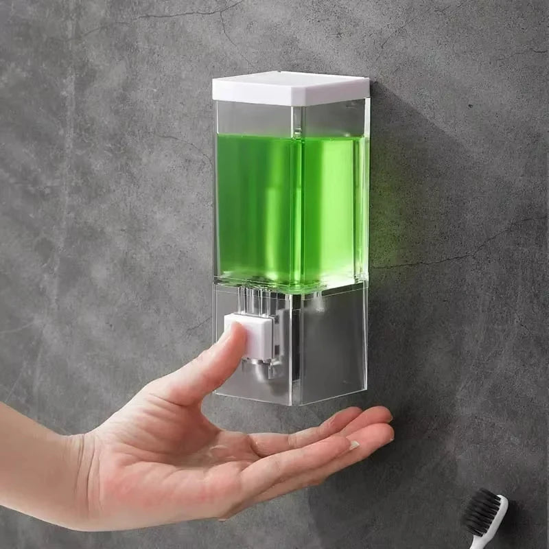 Homefish Perforated Manual Press Soap Dispenser Wall Mounted Traceless Disinfectant Bottle Bathroom Transparent Soap Dispenser - TechSmartX