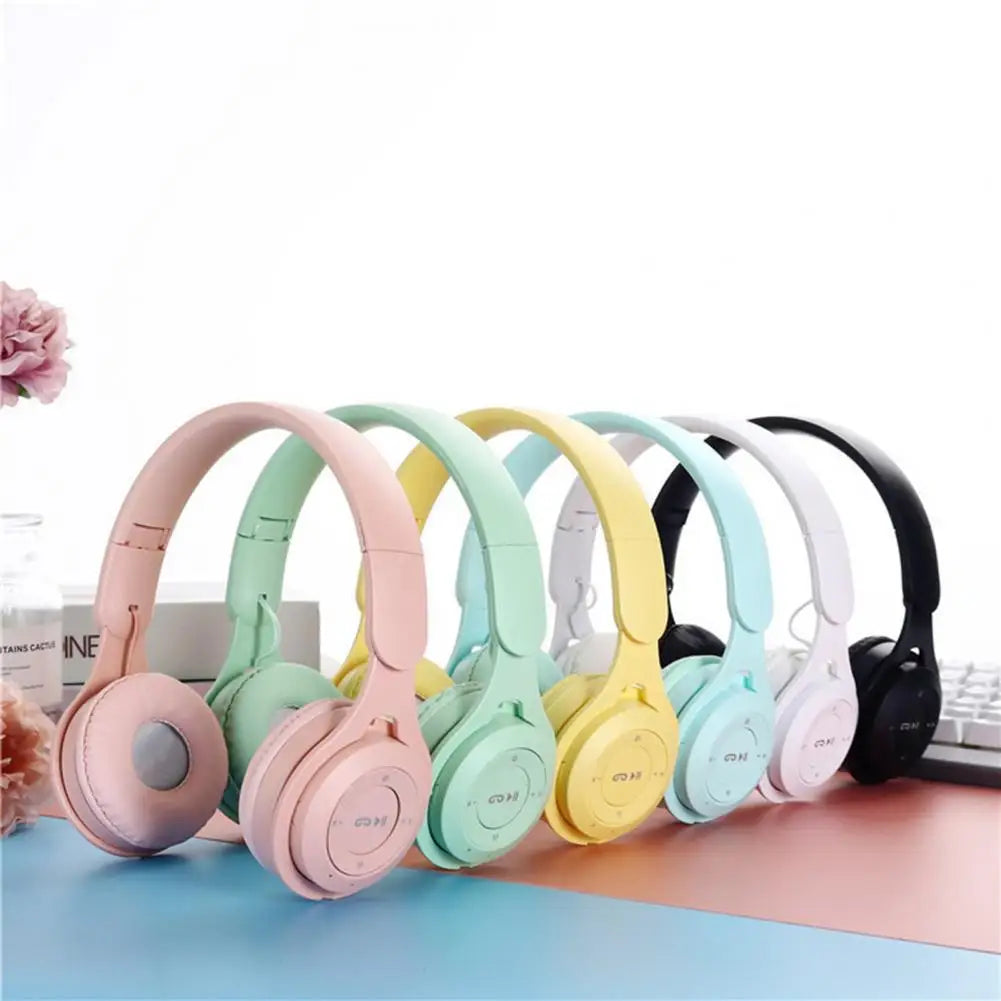 Y08 Macaron Wireless Bluetooth Headband Headphones with Mic Stereo Gaming Headset Gamer Girl Gift for Mobile Tablet - TechSmartX