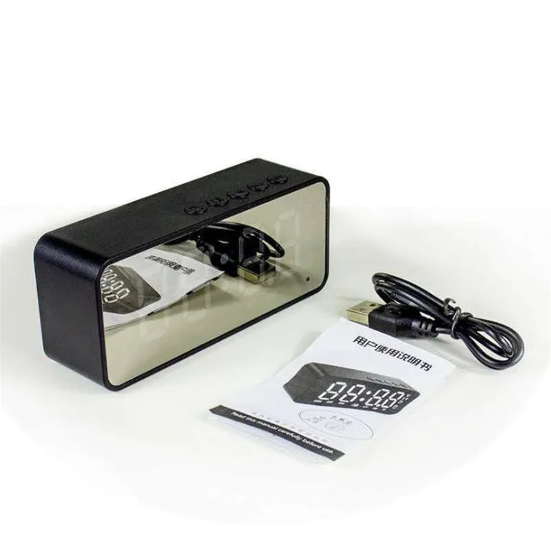 Wireless Bluetooth Speaker Small Mini Alarm Clock Portable Cannon Mini Voice Broadcast the Card Instert Vehicular Audio System W - TechSmartX