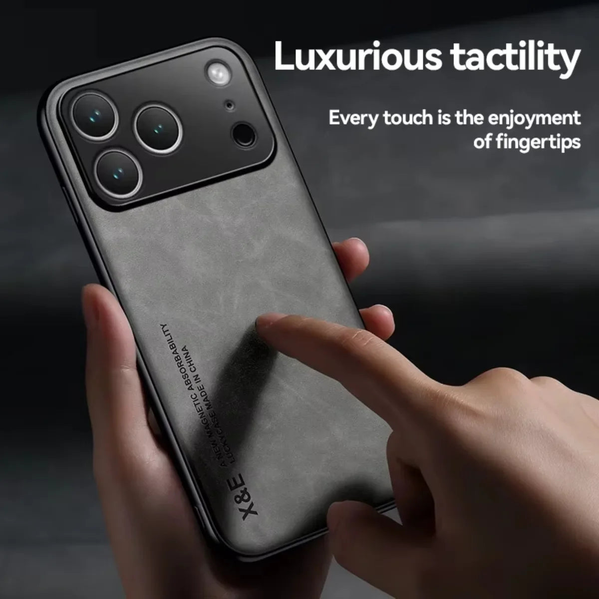 Leather  Phone Case  for APPLE IPhone 17 Air 16 15 14 13 Pro Max 16e Cover Metal Plate for Magnetic Car Mount (NOT INCLOUED)