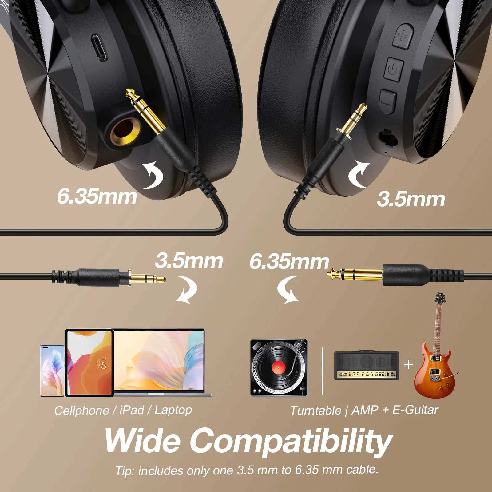 Oneodio Fusion A70 Bluetooth 5.2 Headphones Hi-Res Audio Over Ear Wireless Headset Professional Studio Monitor DJ Headphones 72H - TechSmartX