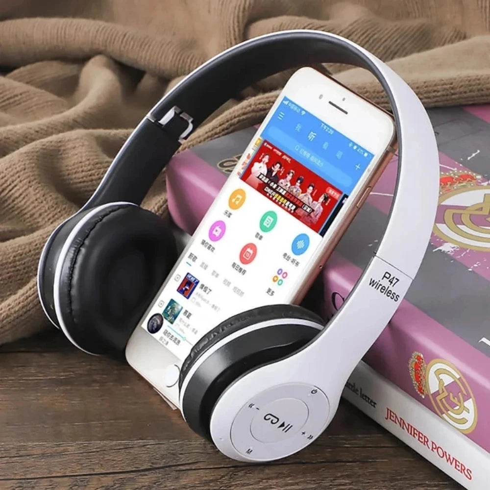 P47 Wireless Headphones Bluetooth 5.0 Earphones Foldable HIFI Stereo Bass for Music Gaming Kid Girl Earphone for Smartphone - TechSmartX