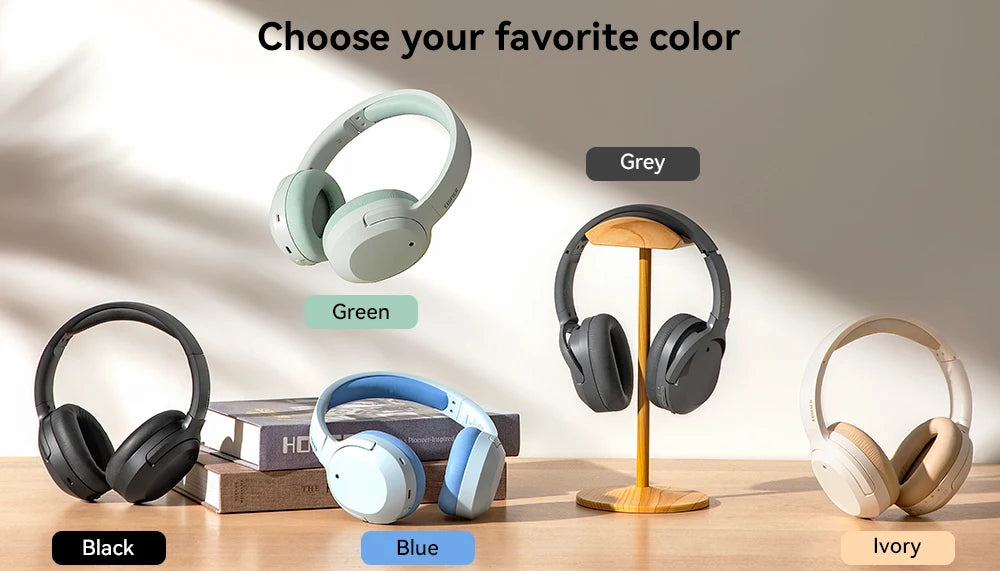 Edifier W820NB Plus Wireless Noise Cancelling Headphones 43dB ANC Hi-Res LDAC Codec 49hrs Playtime Over-Ear Bluetooth Headset - TechSmartX