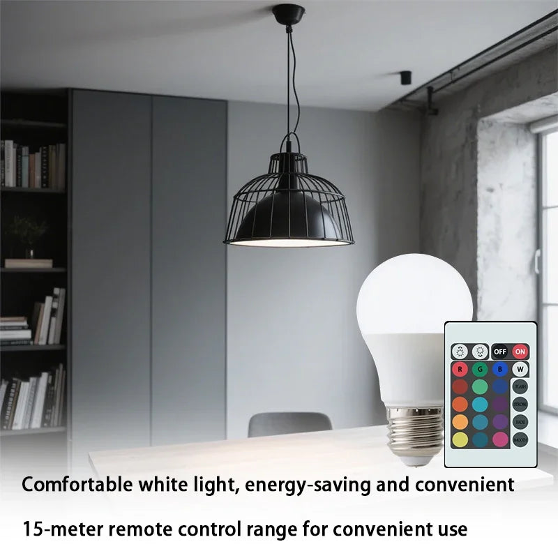 16 Colors RGBW Bulb LED Multicolor Bulb E27 Base 220V Household Lighting Dimmable 24 Key Remote Control Atmosphere Neon Light - TechSmartX