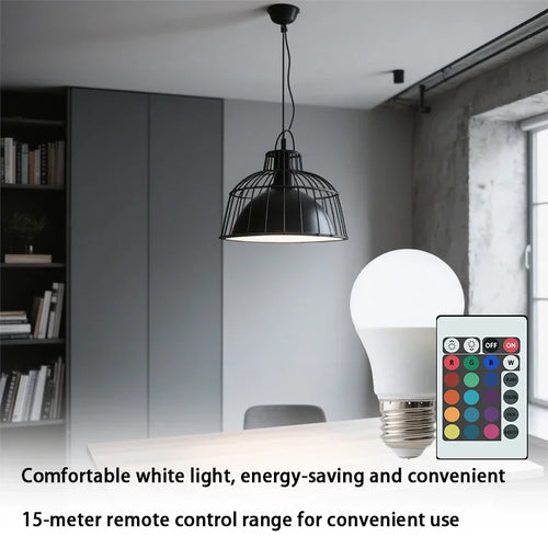 16 Colors RGBW Bulb LED Multicolor Bulb E27 Base 220V Household Lighting Dimmable 24 Key Remote Control Atmosphere Neon Light - TechSmartX