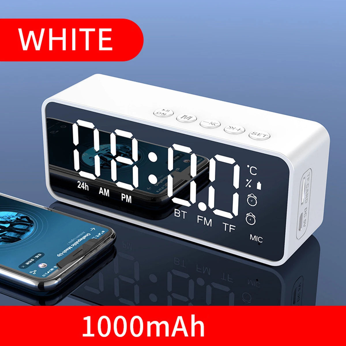 Alarm Clock Radio FM Bluetooth Speaker Portable Subwoofer Caixa De Som Sound Box Music Wireless Mini Woofers Bocina Lamp Column - TechSmartX