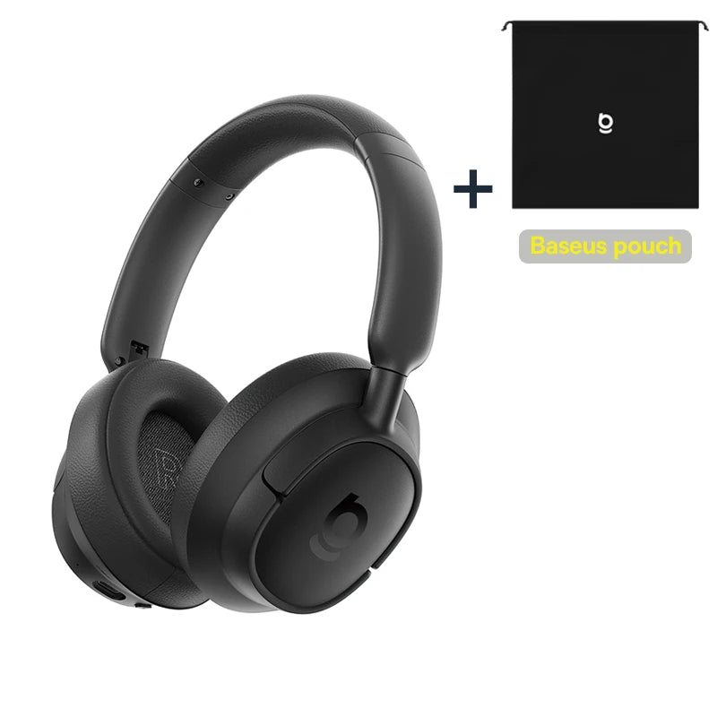 Baseus Bass BH1 Wireless Headphones Bluetooth 6.0 SuperBass 2.0 Over Ear Headset ENC Clear Calls 80hours Playtime Earphones - TechSmartX