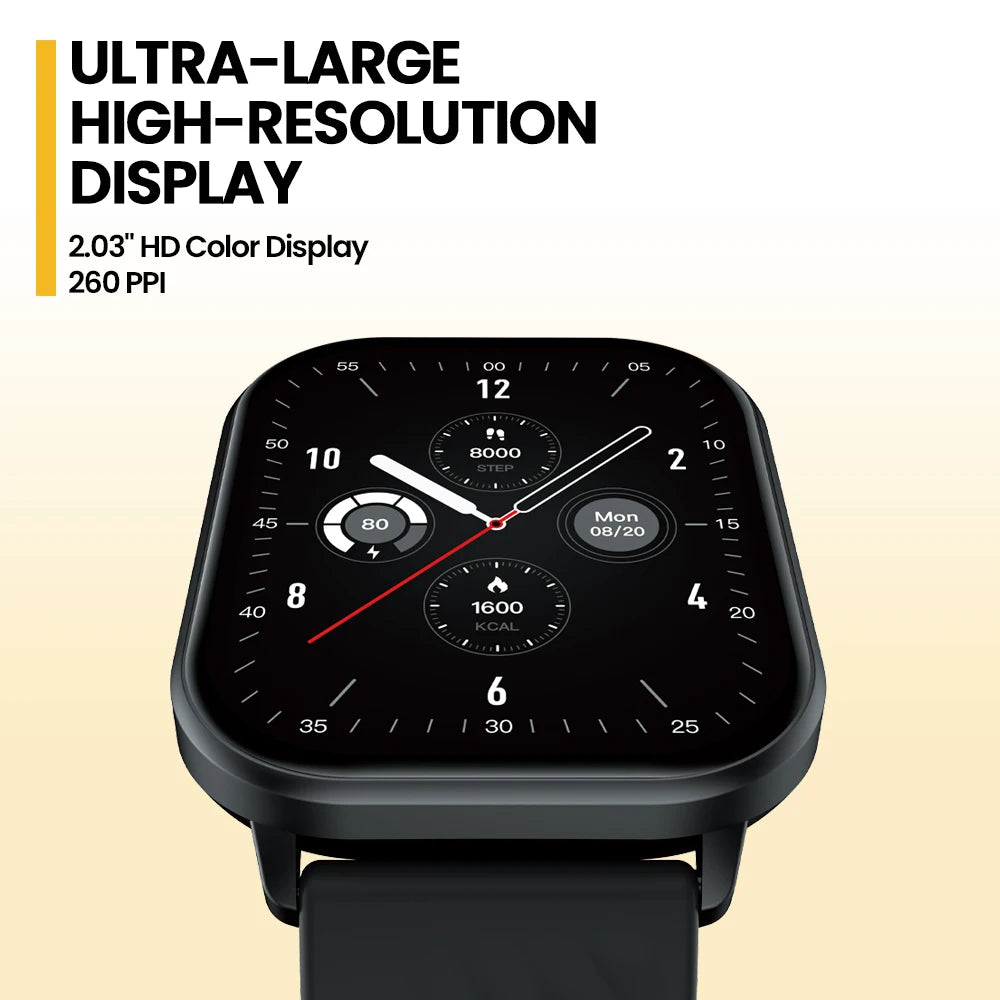 New Zeblaze GTS 3 Voice Calling Smart Watch Ultra-big 2.03'' HD Screen 24H Health Monitor 100+ Sports Modes 200+ Watch Faces - TechSmartX