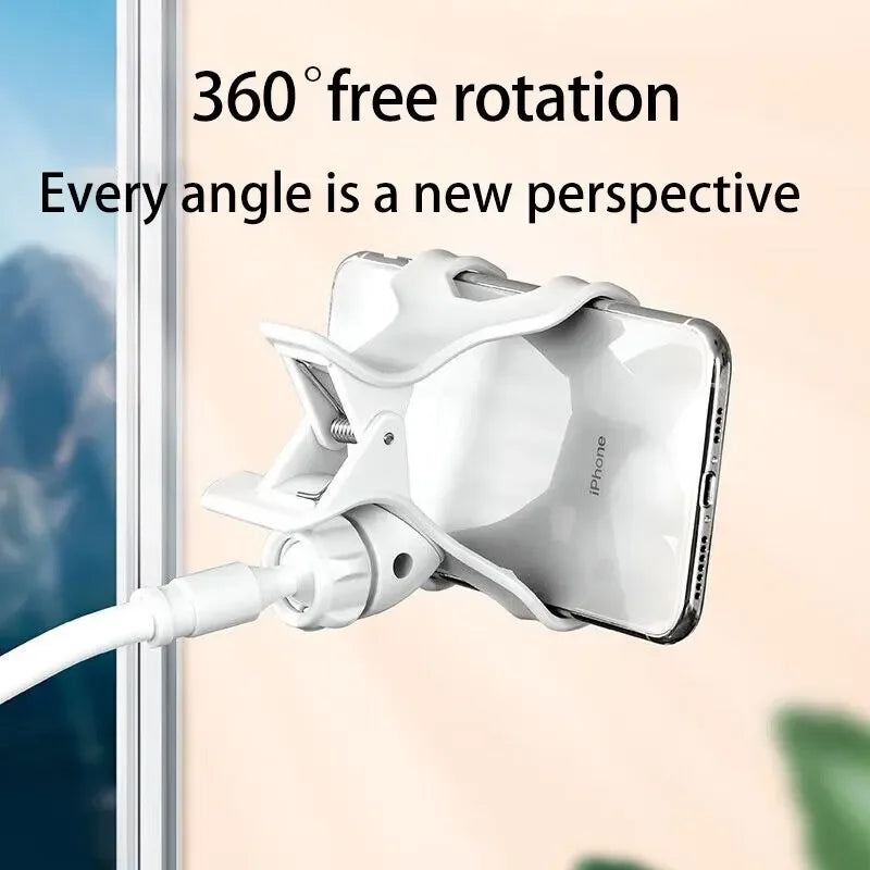 Lazy Bedside DesktopMobile Phone Clamp Bracket Flexible Long Arm Gooseneck Lazy Person Bracket With Handle Overhead Live Bracket