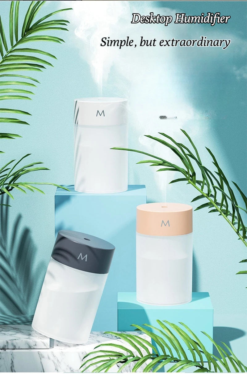 Household USB Humidifier Mini Silent Home Humidifier Car Portable Office Desktop Home Aromatherapy Colorful Humidifier - TechSmartX