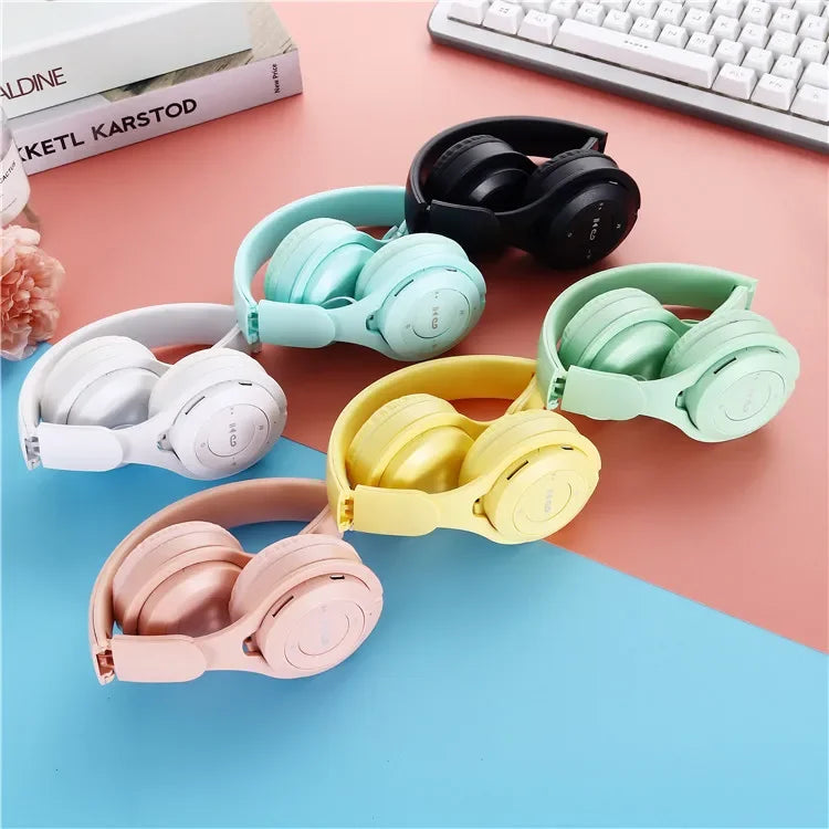 Y08 Macaron Wireless Bluetooth Headband Headphones with Mic Stereo Gaming Headset Gamer Girl Gift for Mobile Tablet - TechSmartX