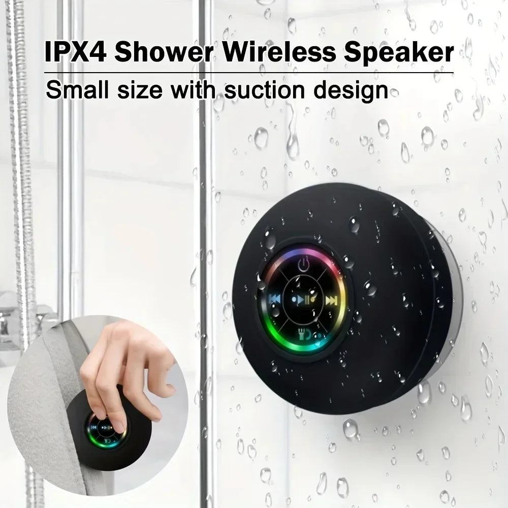Mini Bluetooth Speaker Shower Subwoofer Waterproof Handsfree Loudspeaker With Suction Cup Mic For Bathroom Pool Beach Car Phone - TechSmartX