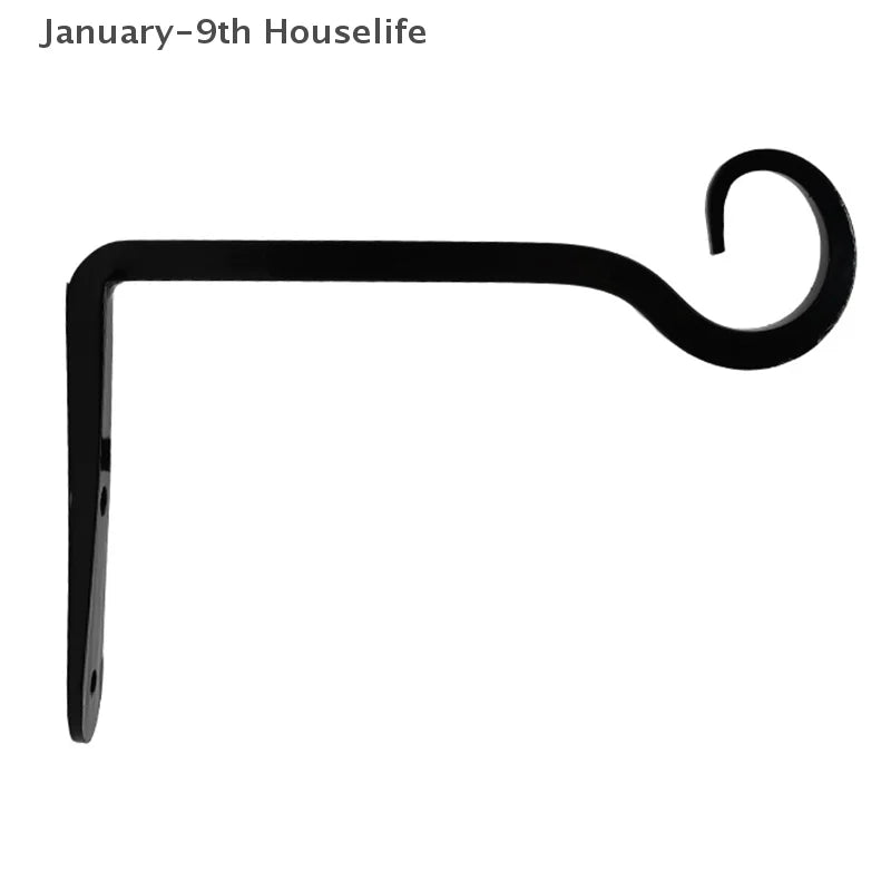 Wall Hanging Basket Iron Flower Pot Plant Support Hanger Hook Indoor Outdoor Home Garden Hanging Lantern Decoration - TechSmartX