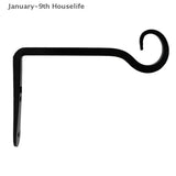 Wall Hanging Basket Iron Flower Pot Plant Support Hanger Hook Indoor Outdoor Home Garden Hanging Lantern Decoration - TechSmartX