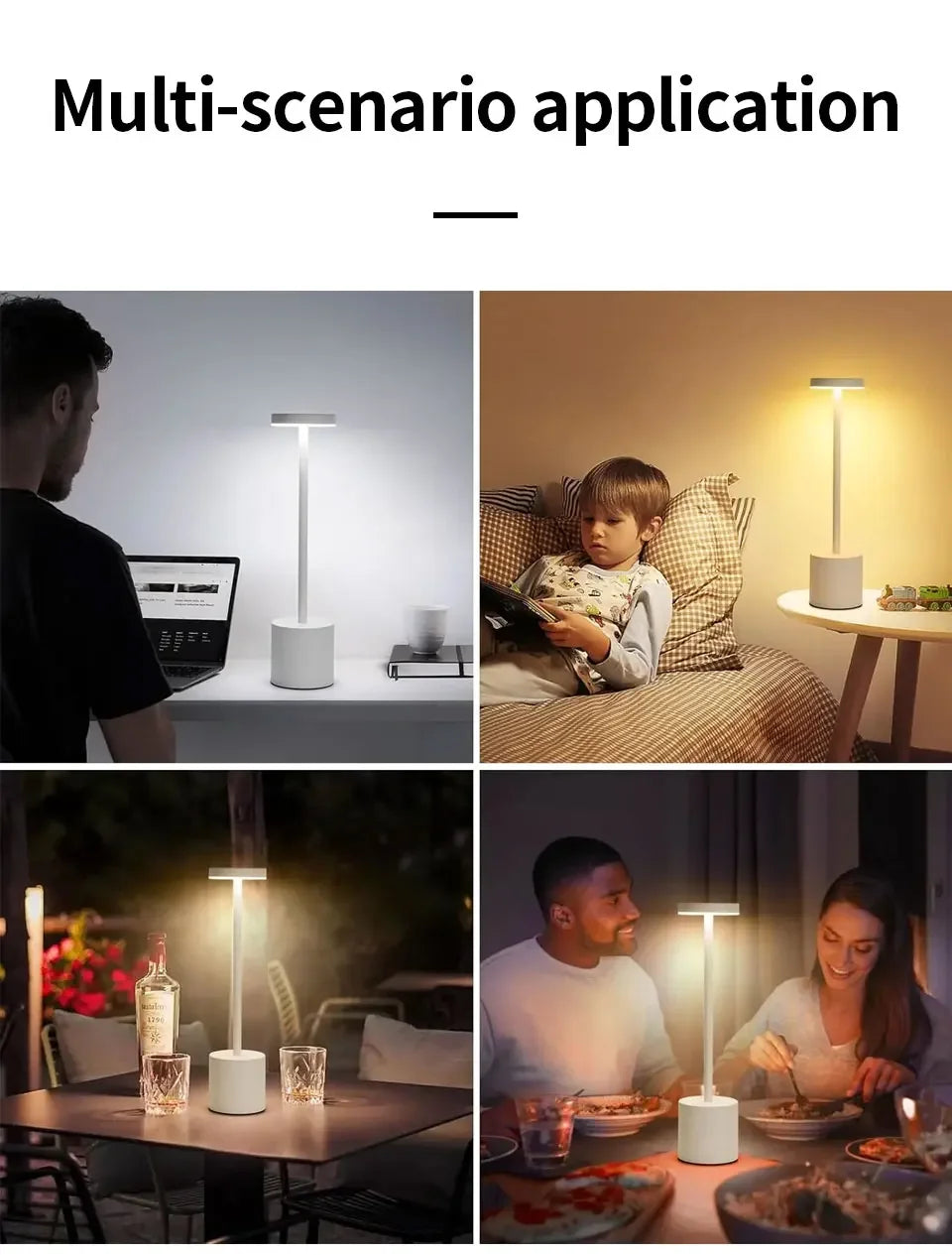 Classic Table Lamp USB Rechargeable Night Light Stepless Dimming Touch Desk Lamp 3 Colors Bedside Lamp Bar Hotel Decoration - TechSmartX