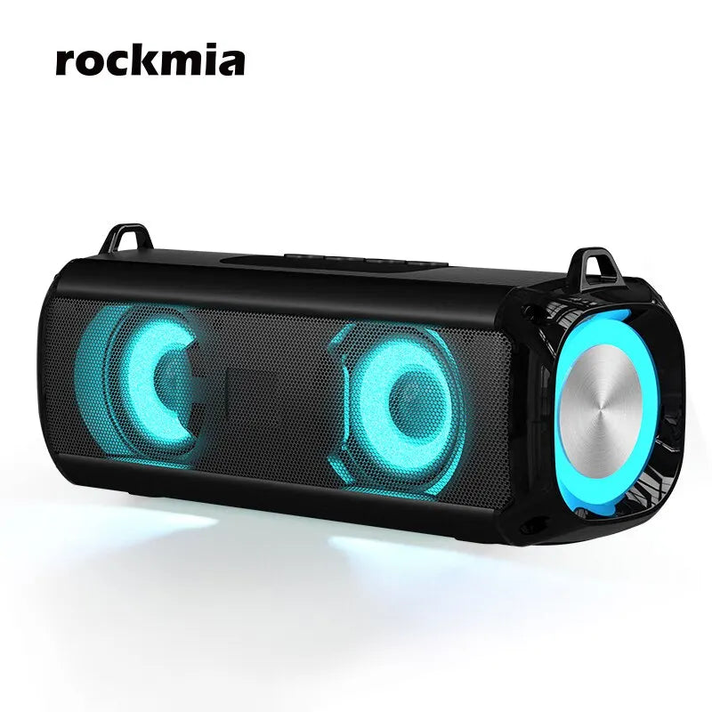 Popular Rockmia RGB LED Lights Speaker EBS-045 BT 5.0 Portable Wireless Bluetooth Music Player Micrphone Built TF Card Support - TechSmartX