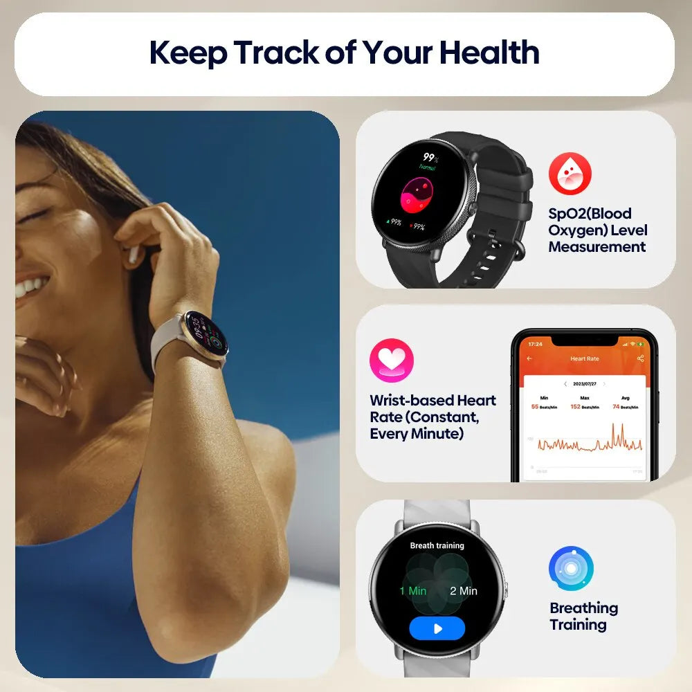 Zeblaze GTR 3 Pro Voice Calling Smart Watch 1.43" AMOLED Display 316L Stainless Steel Frame Fitness Tracking Smartwatch - TechSmartX