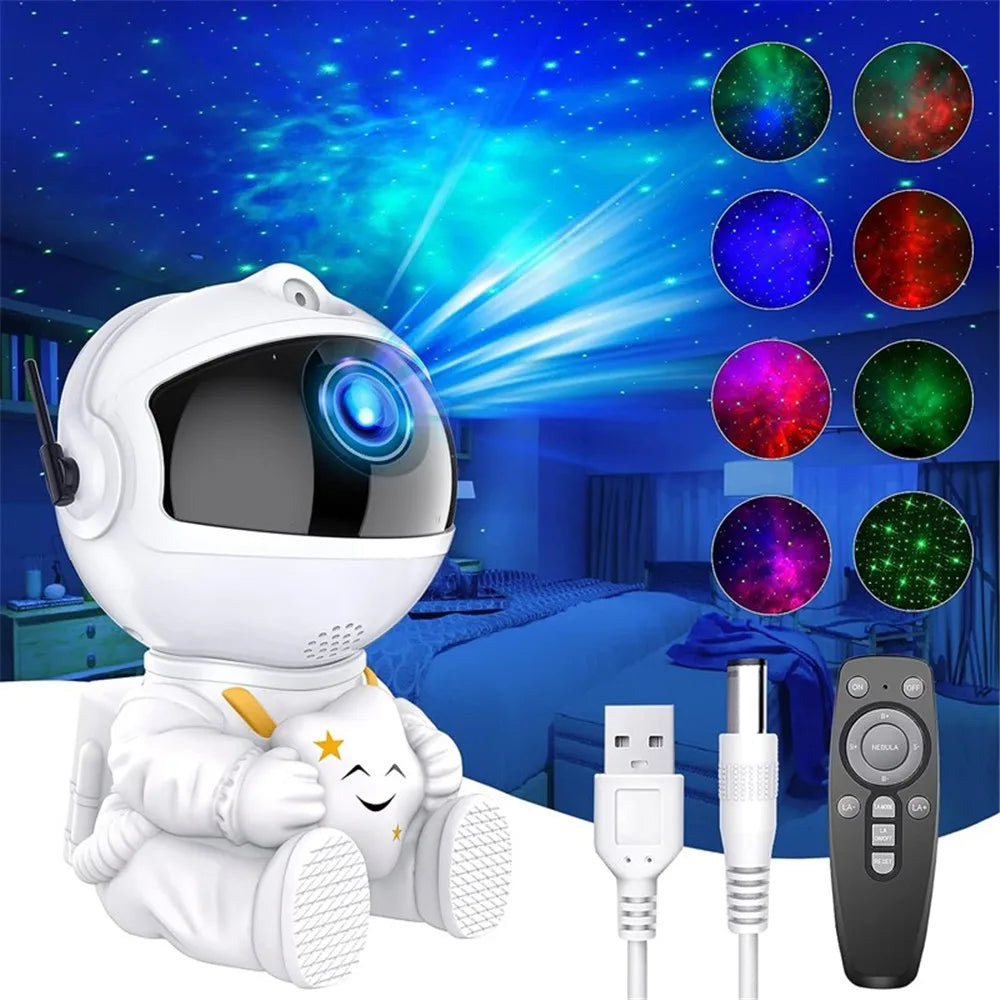 Astronaut Galaxy Starry Sky Projector Night Light Remote Control Rocket Nebula Projection Lamps For Bedroom Christmas Kids Gift - TechSmartX