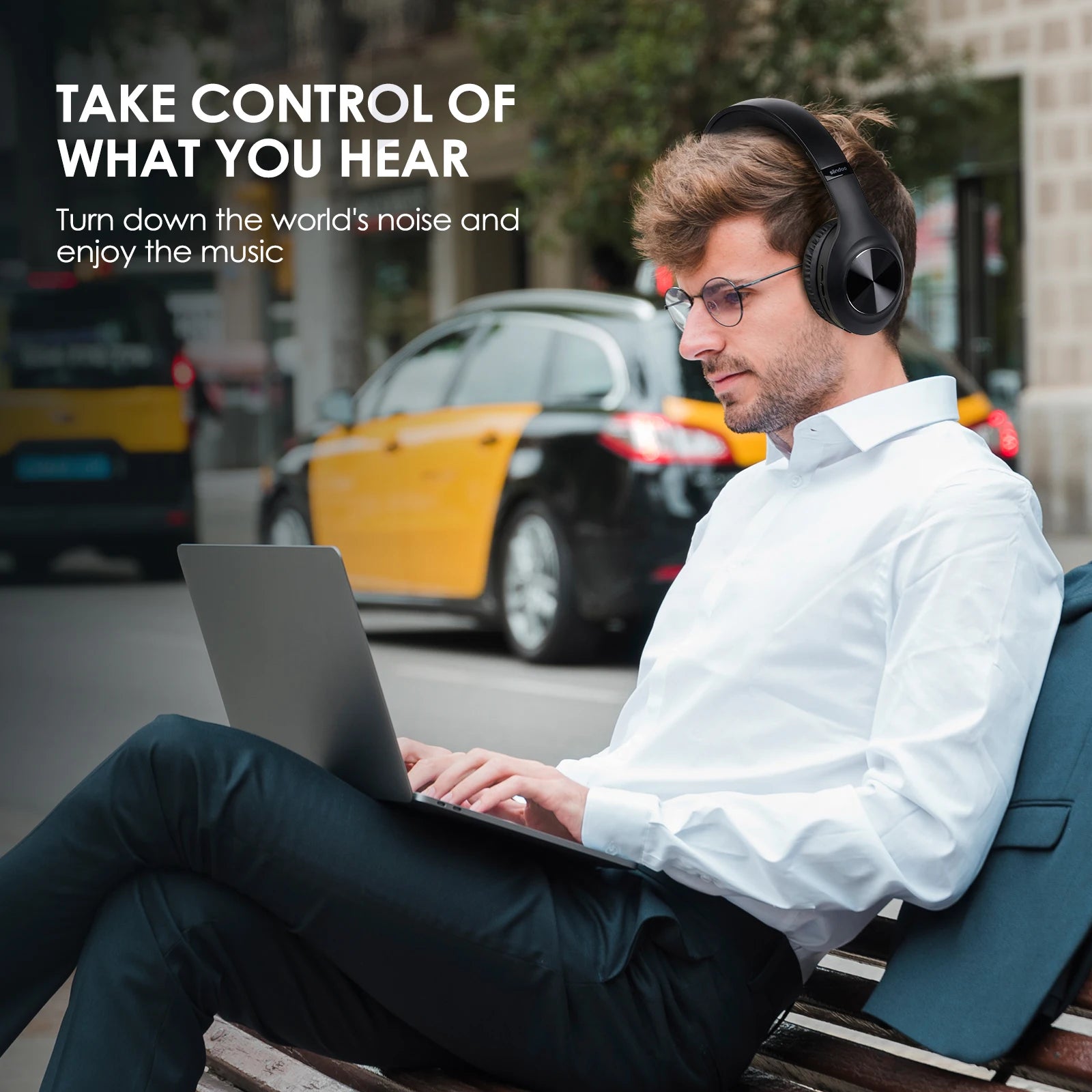 Siindoo JH-ANC923 Active Noise Cancelling Wireless Headset Foldable Over-Ear Bluetooth Headphones With Mic HiFi Stereo Deep Bass - TechSmartX