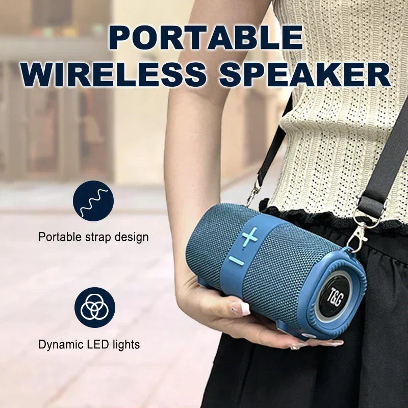 T&G TG667 Crossbody LED light portable Bluetooth speaker, outdoor small and high appearance level, compatible with USB/AUX/TF/FM - TechSmartX