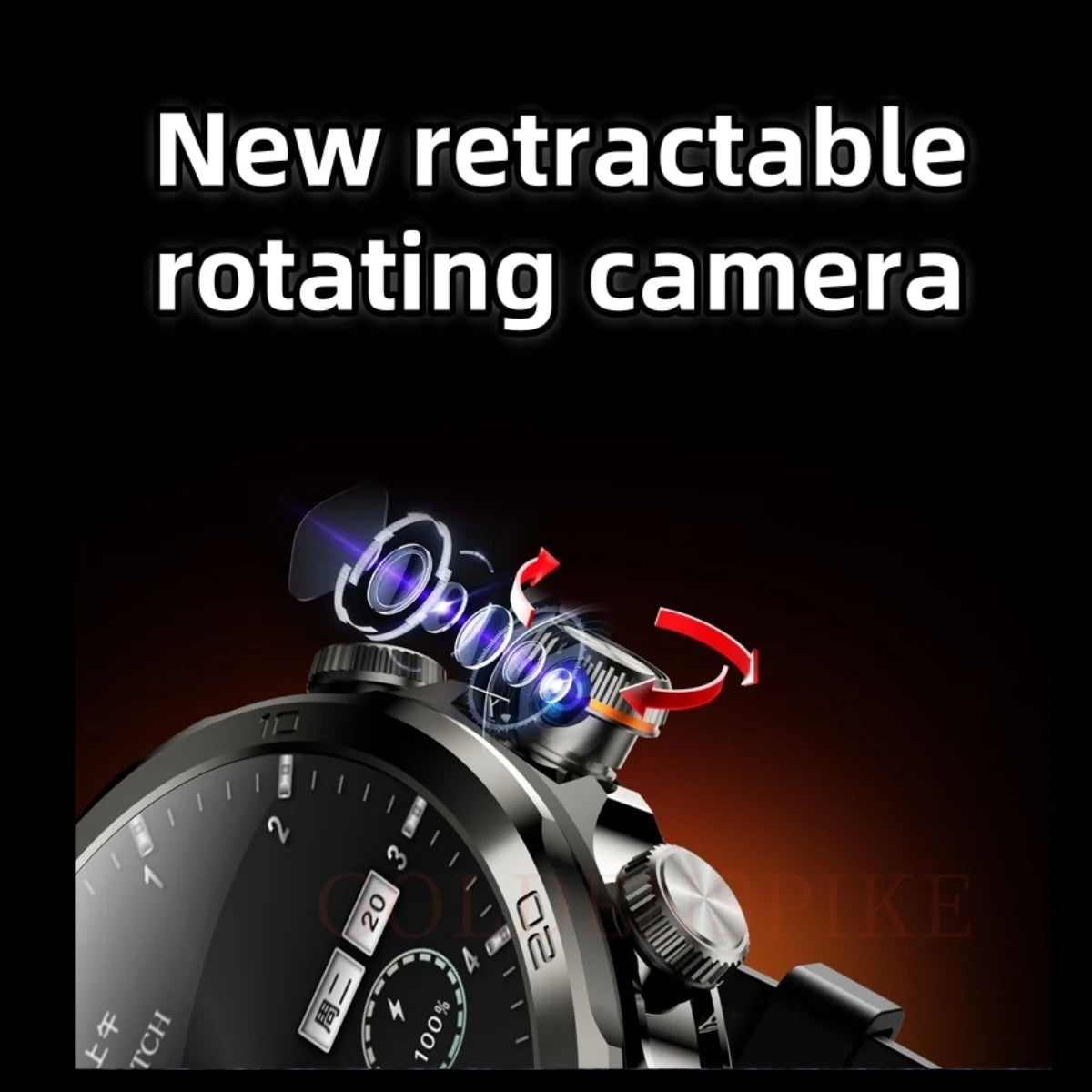 Original H19 Smart Watch Android 10.0 Smartwatch With 190° Rotary Camera GPS WIFI 1.95inch Larger Amoled Screen 256GB Storage - TechSmartX